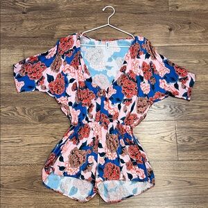 The Bikini Lab Floral Print Romper Coverup